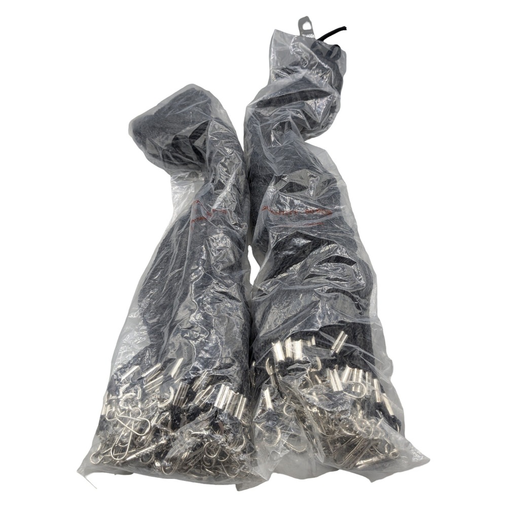 Bulk Lot of 100 Black Lanyards with‎ Swivel J-Hook Clips Woven Cord Neck Straps